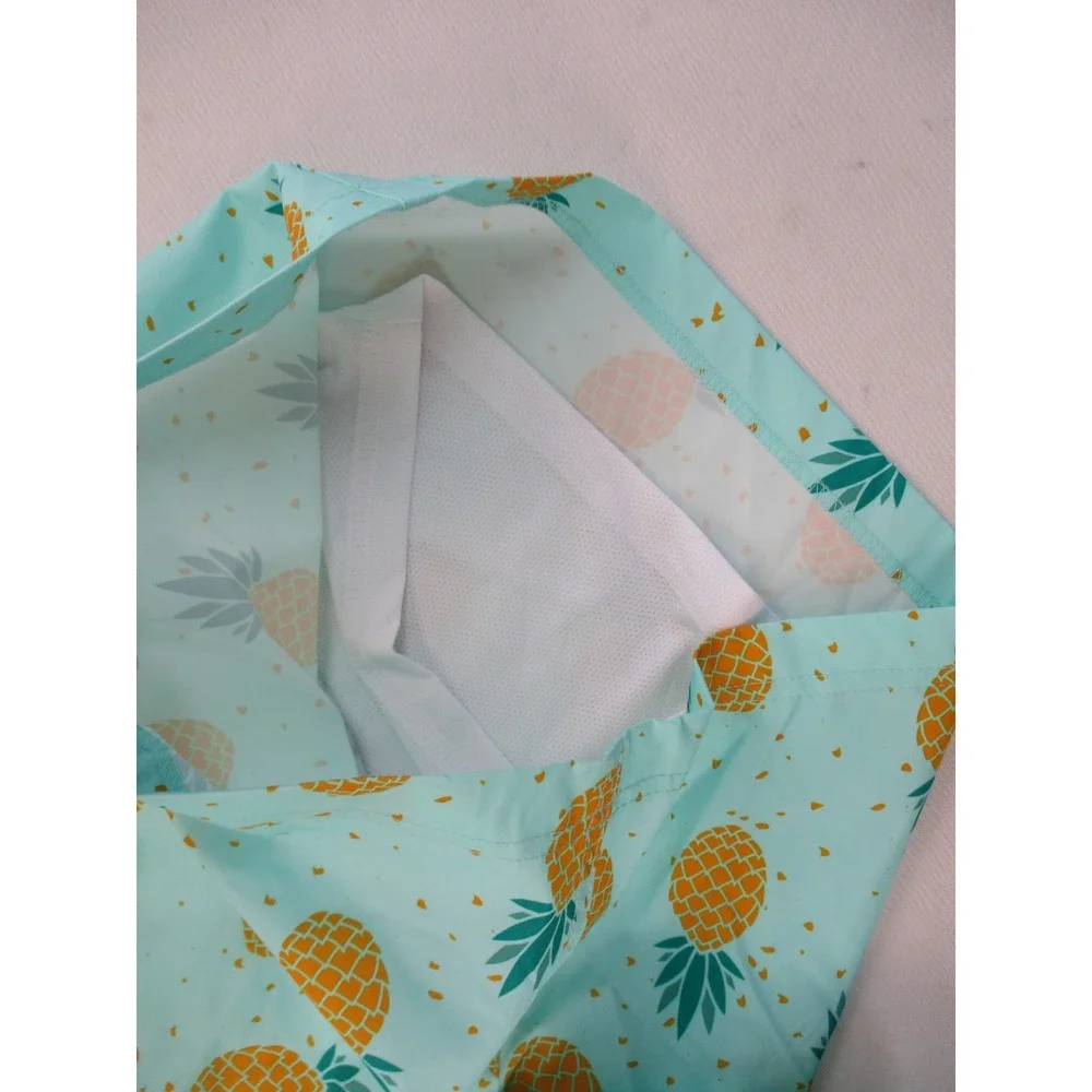Member's Mark Swim Trunks Men XXL Mint Mist Pineapple Print Resort 4-Way Stretch